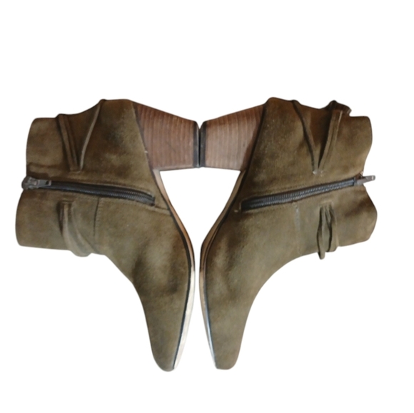 Chelsea Crew Genuine Suede Khaki/Olive Ankle Boots Women's Booties Size 10 - Picture 5 of 12